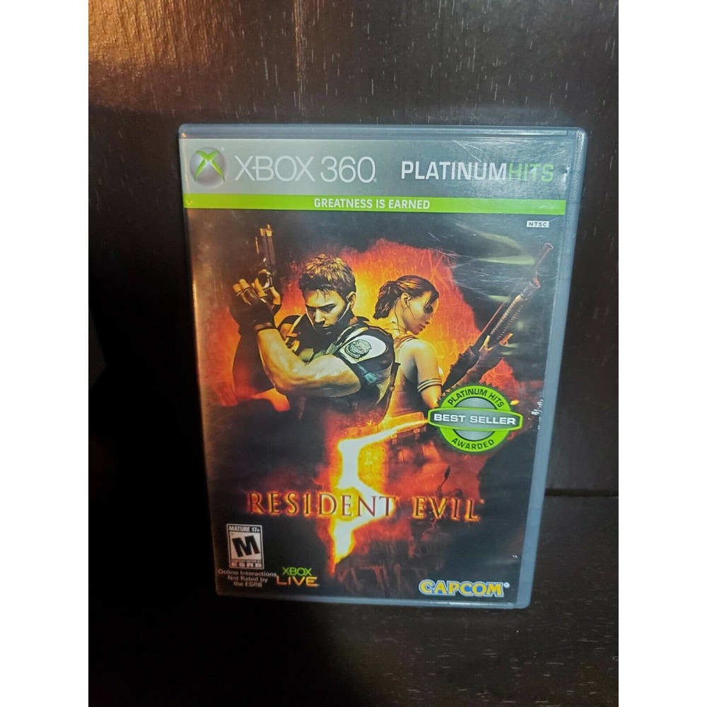 Resident Evil 5 - Xbox 360 Game-Platinum Hits Complete w manual